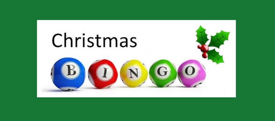 Infographic with the words Christmas Bingo