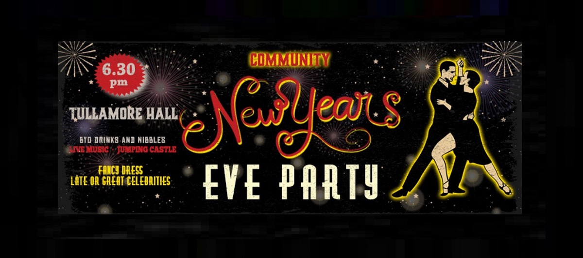 Infographic promoting New Years Eve at Tullamore Hall