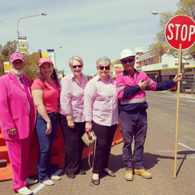 Pink Up Parkes Stop Sign