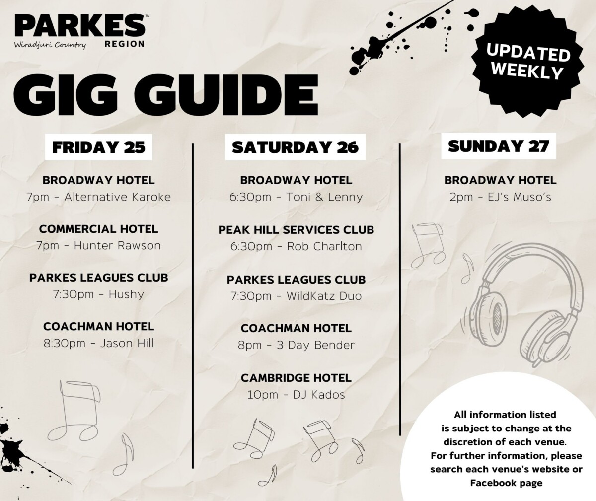 2026-09-25 Gig Guide